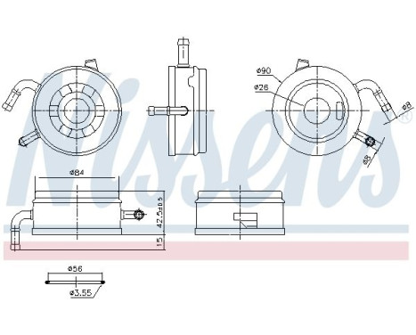 Oil cooler, engine oil 91470 Nissens