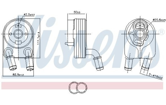Oil cooler, engine oil 91500 Nissens
