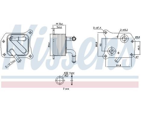 Oil cooler, engine oil 91519 Nissens