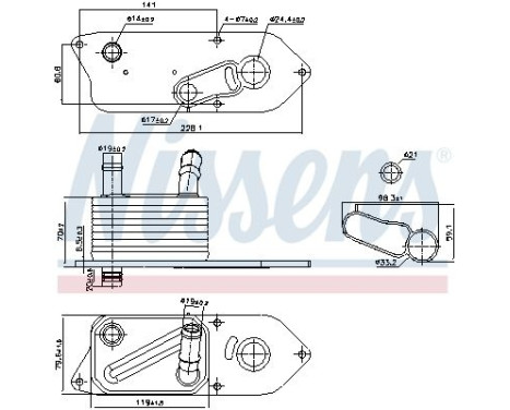 Oil cooler, engine oil 91543 Nissens