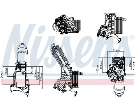 Oil cooler, engine oil 91557 Nissens, Image 5