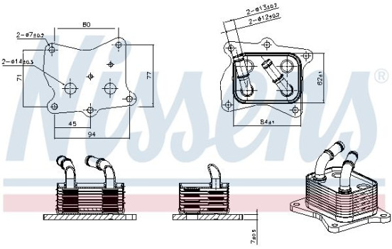 Oil cooler, engine oil 91569 Nissens, Image 5