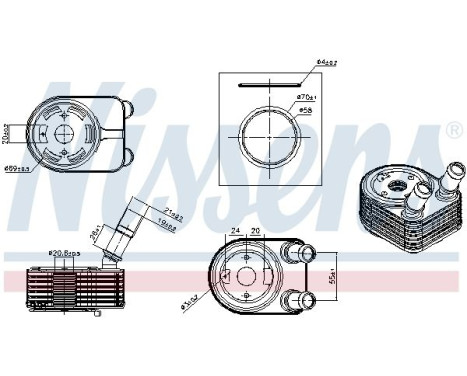 Oil cooler, engine oil 91584 Nissens, Image 5
