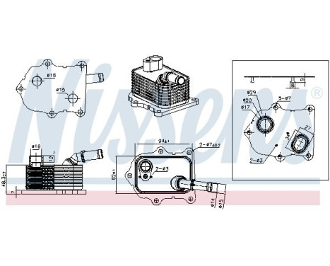 Oil cooler, engine oil 91586 Nissens, Image 5