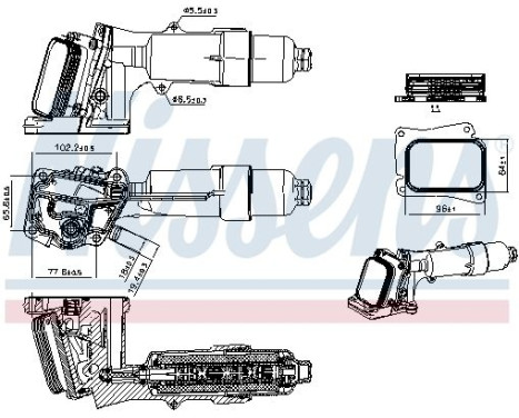 Oil cooler, engine oil 91659 Nissens, Image 5