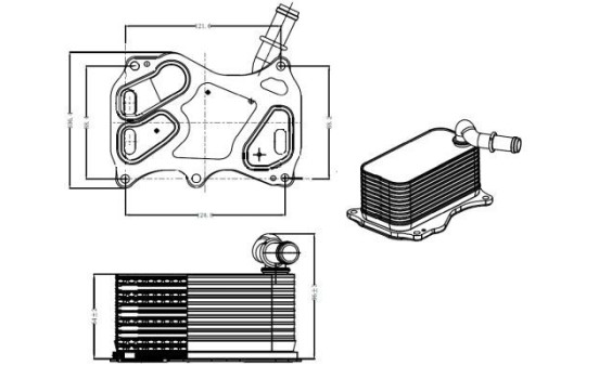 Oil Cooler, engine oil EASY FIT, Image 4