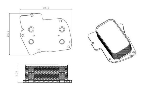 Oil Cooler, engine oil EASY FIT, Image 2