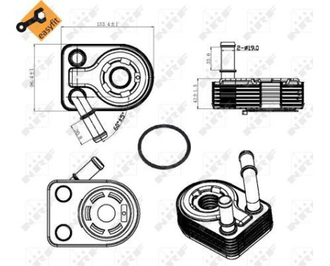 Oil Cooler, engine oil EASY FIT, Image 6