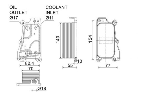 Oil cooler, engine oil
