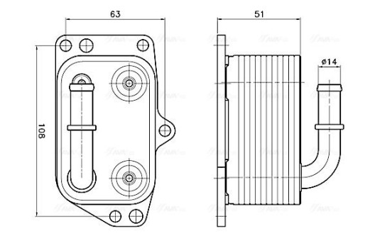 Oil cooler, engine oil