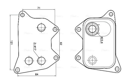 Oil cooler, engine oil