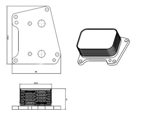 Oil Cooler, engine oil, Image 2