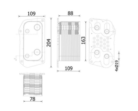 Oil cooler, engine oil
