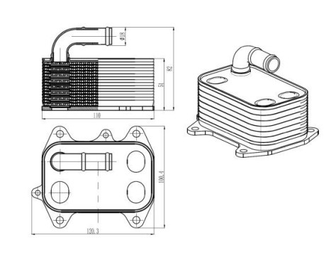 Oil Cooler, engine oil, Image 3