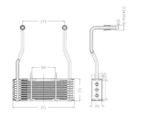 Oil cooler, engine oil