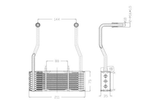 Oil cooler, engine oil