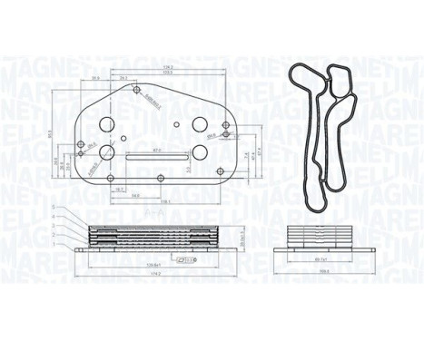 Oil cooler, engine oil