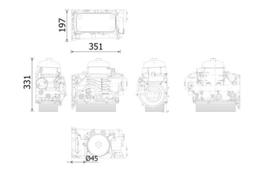 Oil cooler, engine oil