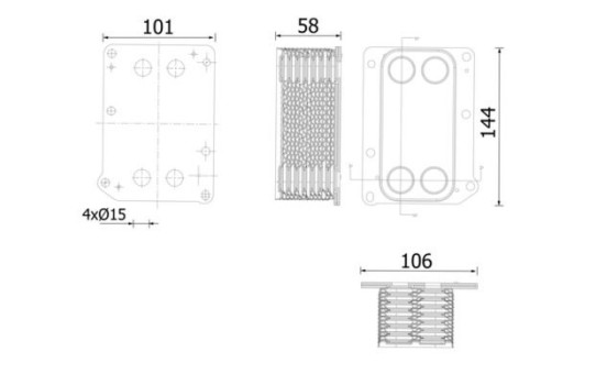 Oil cooler, engine oil