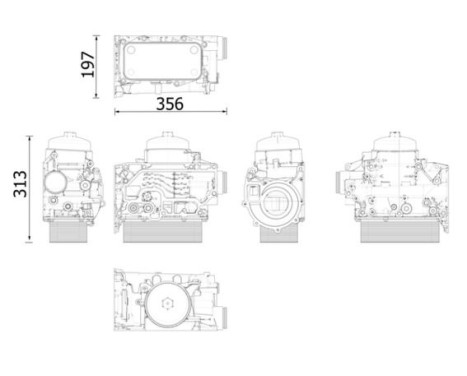 Oil cooler, engine oil