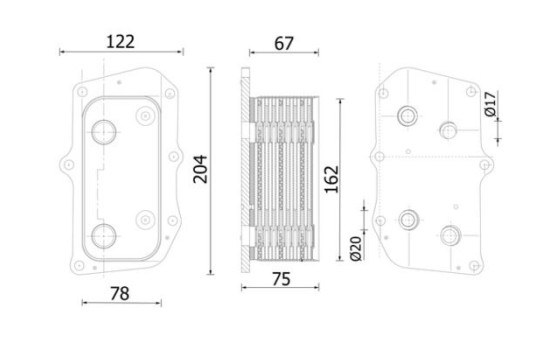 Oil cooler, engine oil