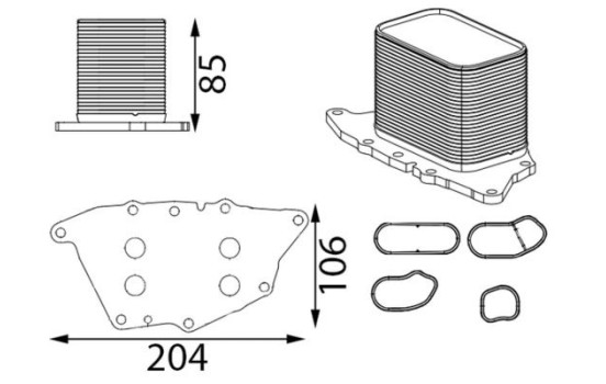 Oil cooler, engine oil