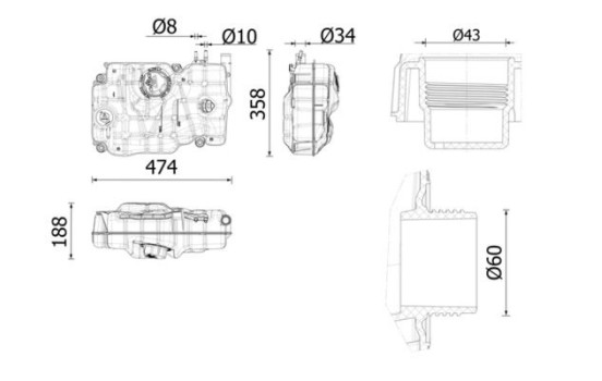 Expansion tank, coolant