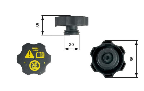 Sealing Cap, coolant tank RC249 Gates