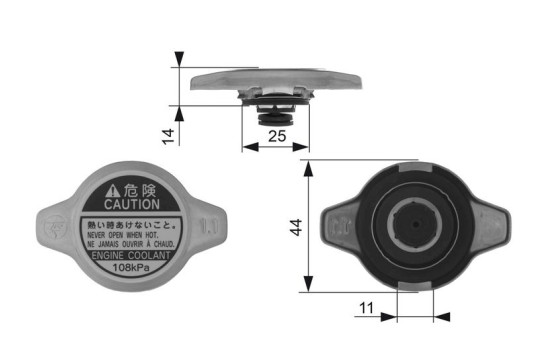 Sealing Cap, radiator RC134 Gates