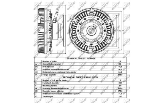 Clutch, radiator fan 49001 NRF, Image 2