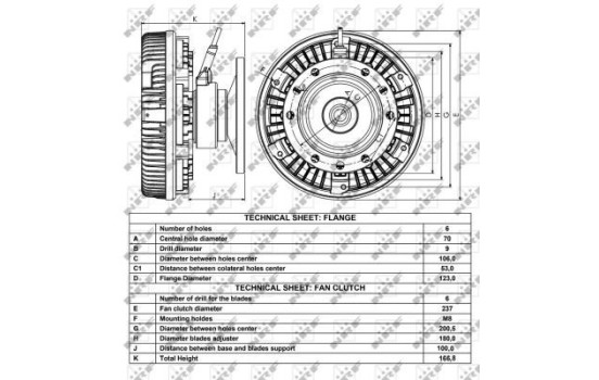 Clutch, radiator fan 49012 NRF