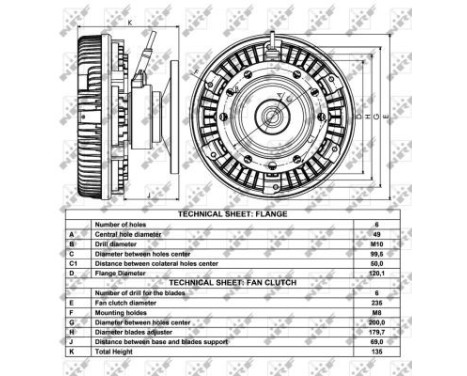 Clutch, radiator fan 49016 NRF
