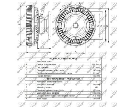 Clutch, radiator fan 49070 NRF