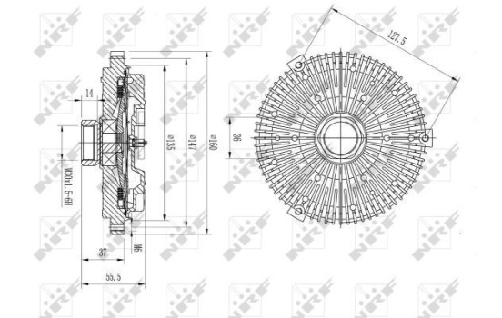 Clutch, radiator fan 49593 NRF