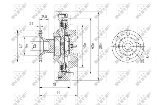 Clutch, radiator fan 49626 NRF