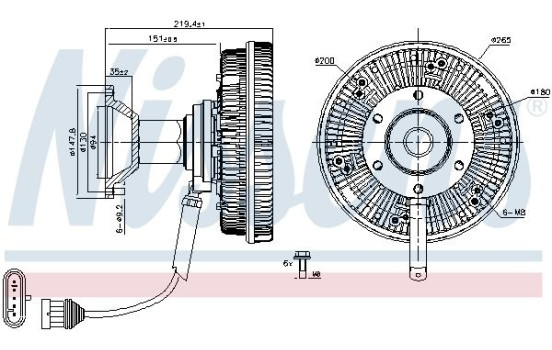 Clutch, radiator fan 86242 Nissens
