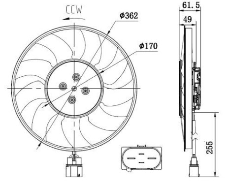 Cooling fan 47917 NRF, Image 2