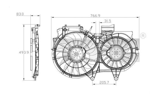 Cooling fan 802-0053 TYC, Image 2