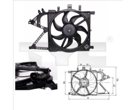 Cooling fan 825-0007 TYC