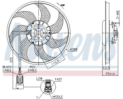 Cooling fan 850091 Nissens