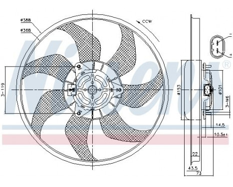 Cooling fan 85776 Nissens, Image 6