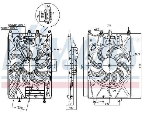 Cooling fan 85937 Nissens