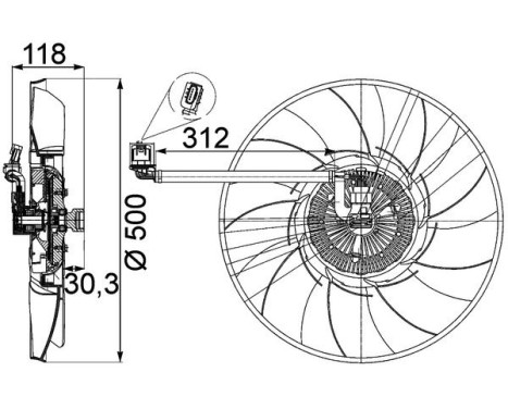 Cooling fan CFF 468 000P Mahle