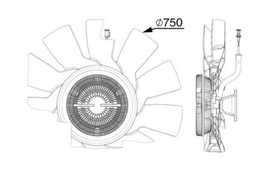 Cooling fan CFF 515 000P Mahle