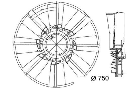 Cooling fan CFW 34 000P Mahle