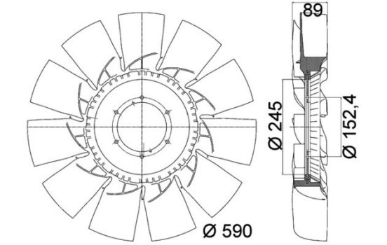 Cooling fan CFW 46 000P Mahle