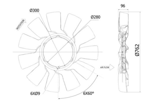 Cooling fan CFW 86 000P Mahle