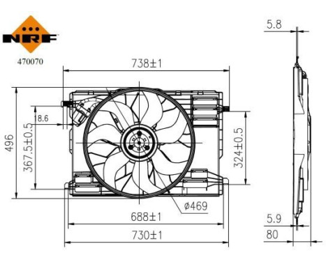 Cooling fan wheel 470070 NRF