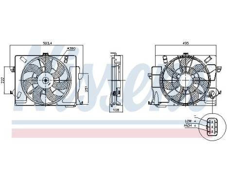 Cooling fan wheel 850049 Nissens