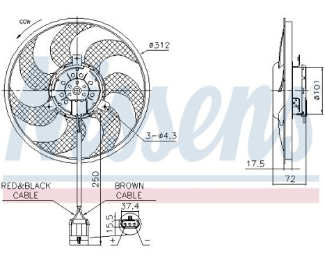 Cooling fan wheel 850072 Nissens